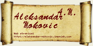 Aleksandar Moković vizit kartica